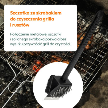 Szczotka ze skrobakiem do czyszczenia grilla i rusztów 1szt