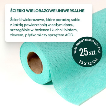 Ściereczki wielorazowe uniwersalne - 1 rolka (25listków)