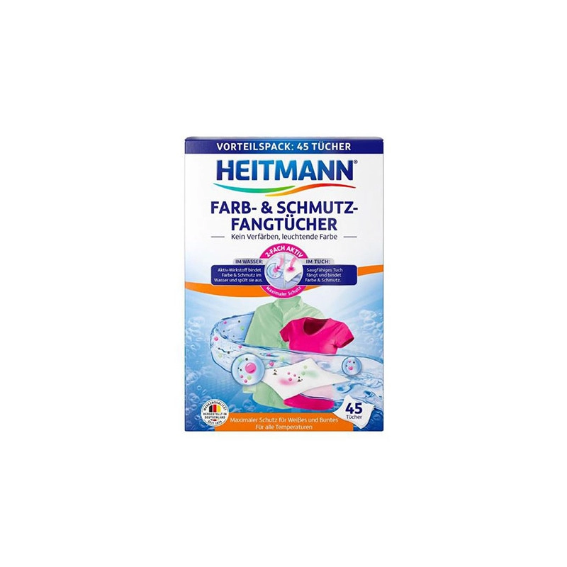 Heitmann - Chusteczki wyłapujące kolor i brud 45 sztuk
