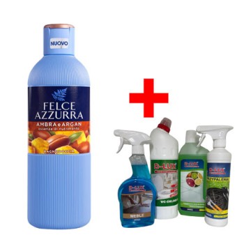 Felce Azzurra - Żel Do Mycia Ciała Amber & Argan 650 Ml + Zestaw Podręczny 1 Z Darmową Wysyłką I Rabatem Do 30%