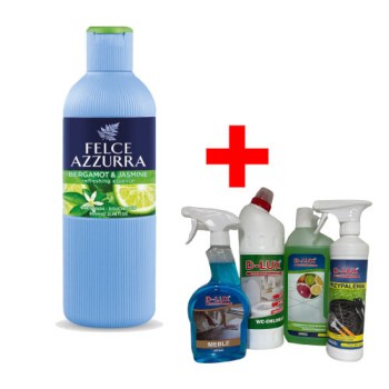 Felce Azzurra - Żel Do Mycia Ciała Bergamot & Jasmin 650 Ml + Zestaw Podręczny 1 Z Darmową Wysyłką I Rabatem Do 30%