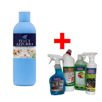 Felce Azzurra - Żel Do Mycia Ciała Almond&White Tea 650 Ml + Zestaw Podręczny 1 Z Darmową Wysyłką I Rabatem Do 30%