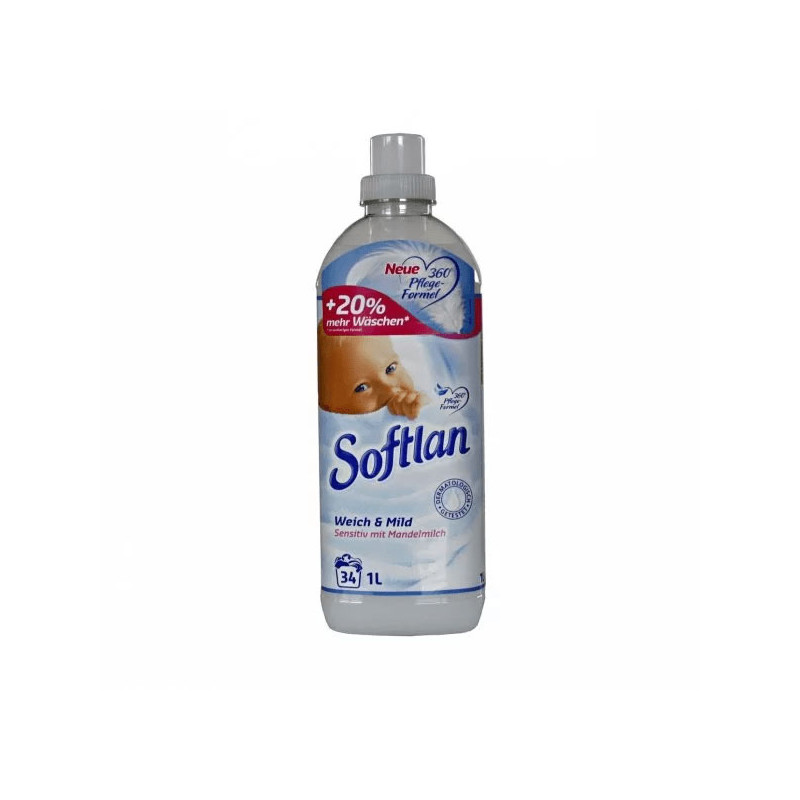Softlan - Płyn do płukania Weich&Mild na 34 płukania 1L Softlan - Płyn do płukania Weich&Mild na 34 płukania 1L
