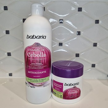Zestaw - Babaria Szampon cebulowy 600 ml + Maska cebulowa do włosów 400 ml