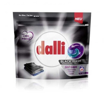 DALLI Black Wash Kapsułki do prania czarnych tkanin 3in1 24 szt.