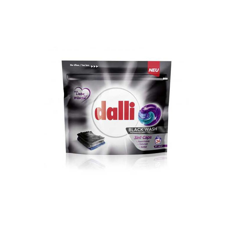 DALLI Black Wash Kapsułki do prania czarnych tkanin 3in1 24 szt. DALLI Black Wash Kapsułki do prania czarnych tkanin 3in1 24 szt.