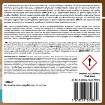 Środek do usuwania rdzy - D-LUX Preparat do usuwania rdzawych nalotów 1l