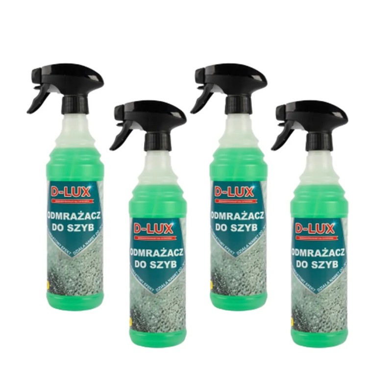 D-LUX - Odmrażacz Do Szyb 600 Ml - Zestaw 4 Butelek Z Rabatem D-LUX - Odmrażacz Do Szyb 600 Ml - Zestaw 4 Butelek Z Rabatem