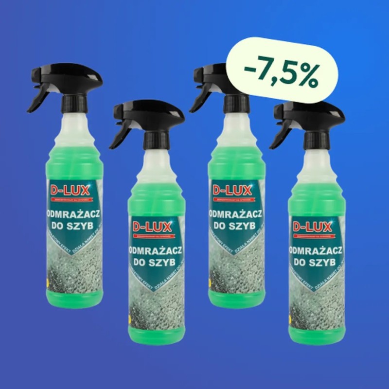 D-LUX - Odmrażacz Do Szyb 600 Ml - Zestaw 4 Butelek Z Rabatem D-LUX - Odmrażacz Do Szyb 600 Ml - Zestaw 4 Butelek Z Rabatem