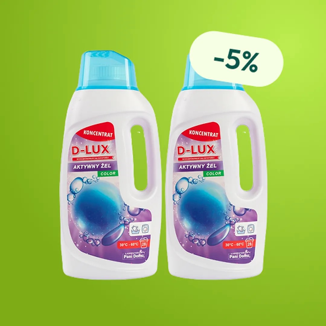 D-LUX - Aktywny Żel Do Prania 1,4 L Color Koncentrat - Zestaw 2 butelek z rabatem
