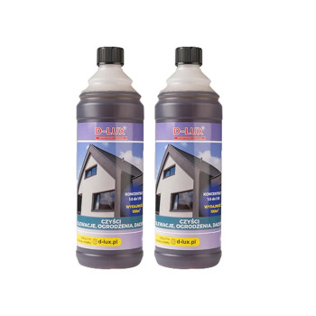 D-LUX - Płyn Do Czyszczenia Elewacji, Ogrodzeń I Dachów 1l - Zestaw 2 Butelek z Rabatem