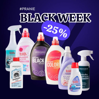 BLACK WEEK - PRANIE z Rabatem 25% i Darmową Wysyłką