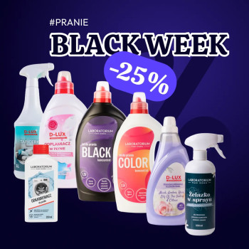 BLACK WEEK - PRANIE z Rabatem 25% i Darmową Wysyłką