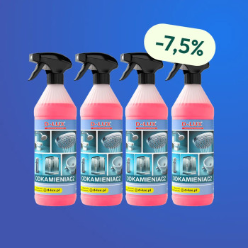 D-LUX Odkamieniacz 1000 ml - Zestaw 4 Butelek z Rabatem i Darmową Wysyłką