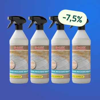 D-LUX - Preparat Do Usuwania Rdzawych Nalotów 1l - Zestaw 4 Butelek z Rabatem i Darmową Wysyłką