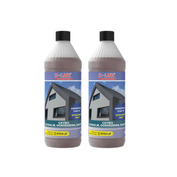 D-LUX - Płyn Do Czyszczenia Elewacji, Ogrodzeń I Dachów 1l - Zestaw 2 Butelek z Rabatem