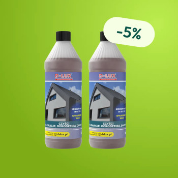 D-LUX - Płyn Do Czyszczenia Elewacji, Ogrodzeń I Dachów 1l - Zestaw 2 Butelek z Rabatem