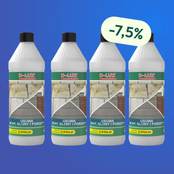 D-LUX - Płyn Do Usuwania Mchu, Glonów I Porostów 1l - Zestaw 4 Butelek z Rabatem i Darmową Wysyłką