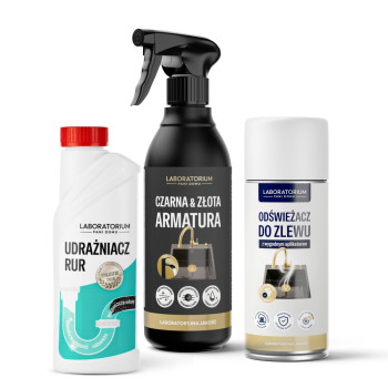 Zestaw Czarna Armatura + Zestaw Pachnący Zlew