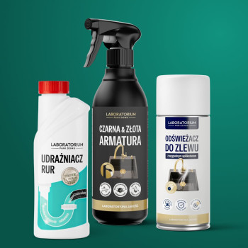 Zestaw Czarna Armatura + Zestaw Pachnący Zlew