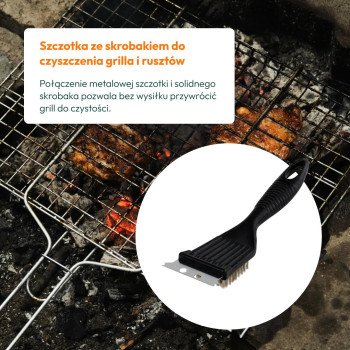 Szczotka ze skrobakiem do czyszczenia grilla i rusztów 1szt
