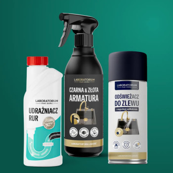 Zestaw Czarna Armatura + Zestaw Pachnący Zlew